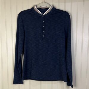 Nivo Women’s Long Sleeve Mock Neck Golf Shirt Blue Size Medium